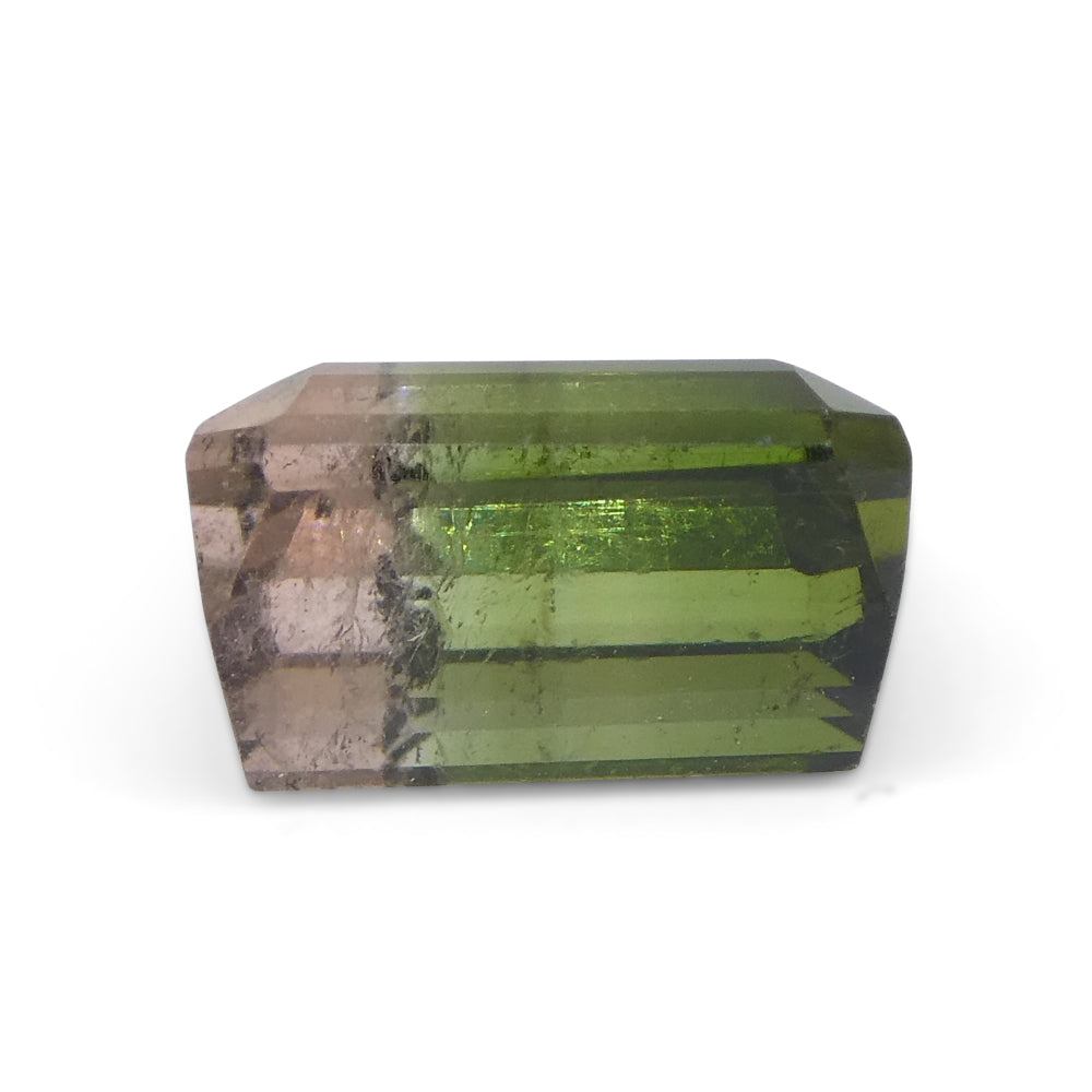 2.32ct Emerald Cut Pink & Green Bi-Colour Tourmaline from Brazil - Skyjems Wholesale Gemstones