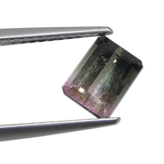 Bi-Colour Tourmaline 1.3 cts 6.83 x 5.26 x 3.94 Emerald Cut Pink & Green  $520