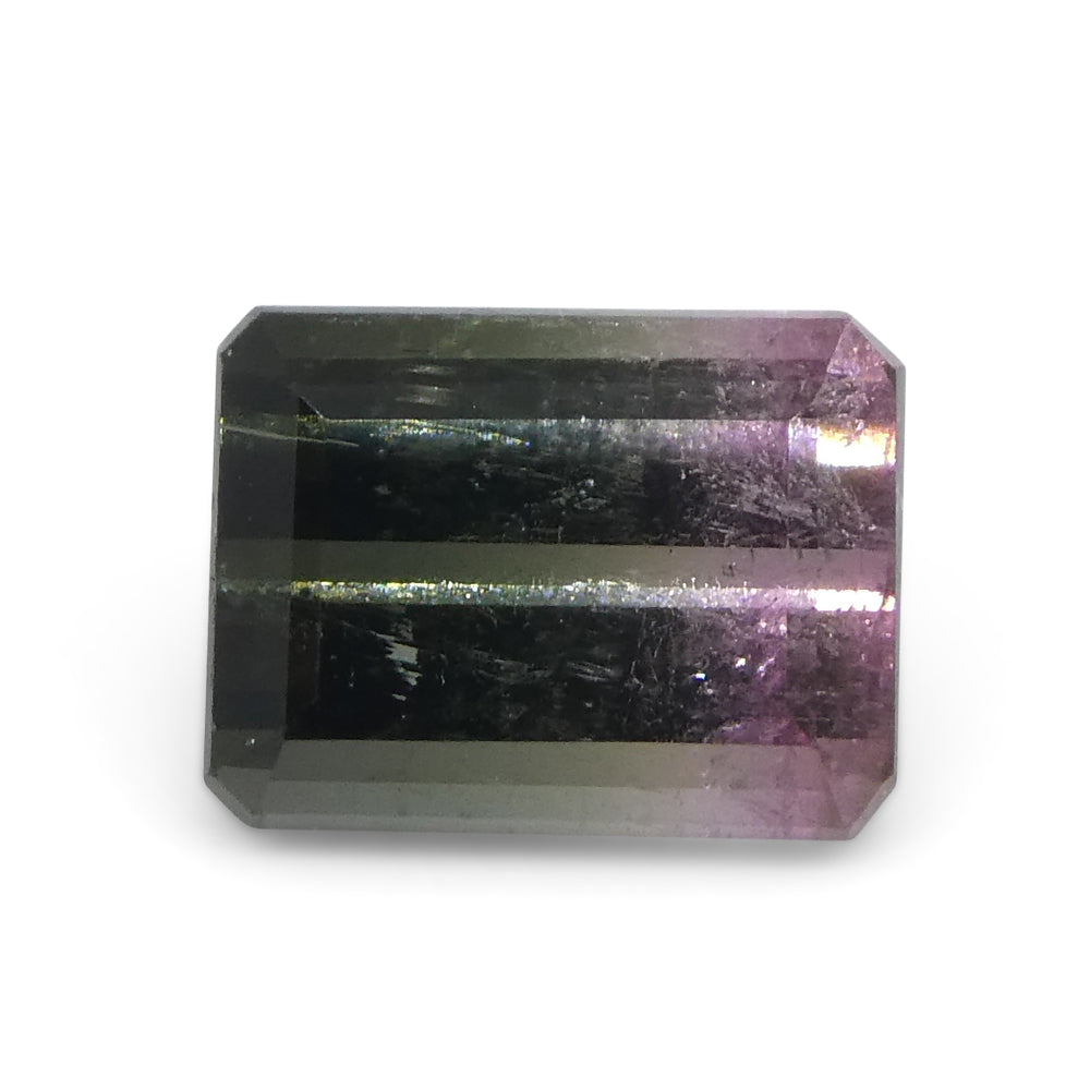 1.3ct Emerald Cut Pink & Green Bi-Colour Tourmaline from Brazil - Skyjems Wholesale Gemstones