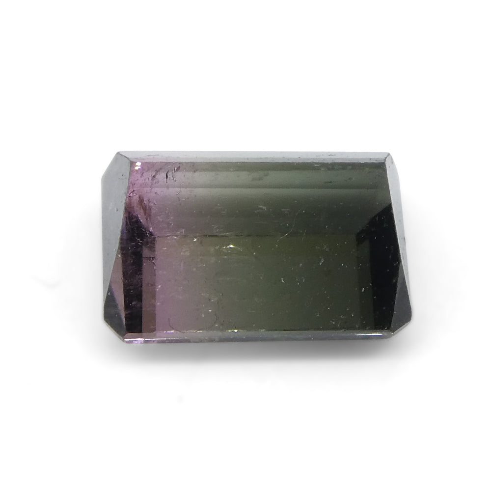 1.3ct Emerald Cut Pink & Green Bi-Colour Tourmaline from Brazil - Skyjems Wholesale Gemstones