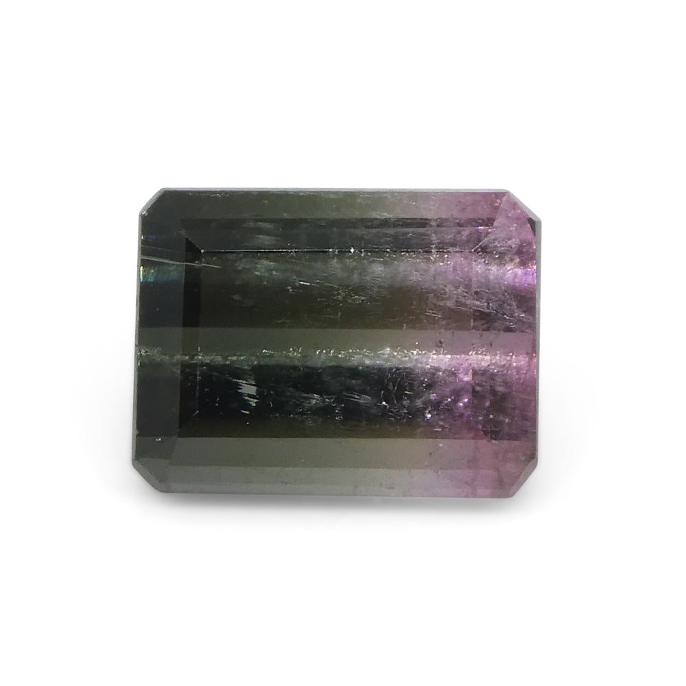 1.3ct Emerald Cut Pink & Green Bi-Colour Tourmaline from Brazil - Skyjems Wholesale Gemstones