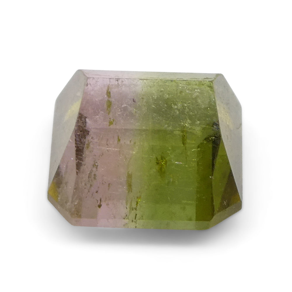 1.23ct Square Pink & Green Bi-Colour Tourmaline from Brazil - Skyjems Wholesale Gemstones