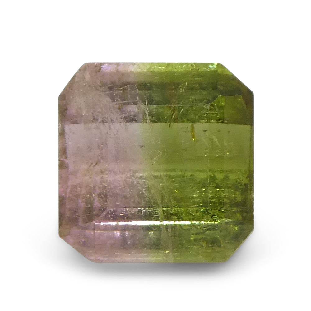 1.23ct Square Pink & Green Bi-Colour Tourmaline from Brazil - Skyjems Wholesale Gemstones