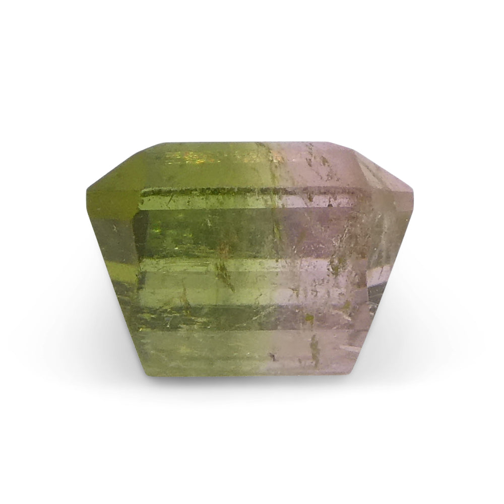 1.23ct Square Pink & Green Bi-Colour Tourmaline from Brazil - Skyjems Wholesale Gemstones