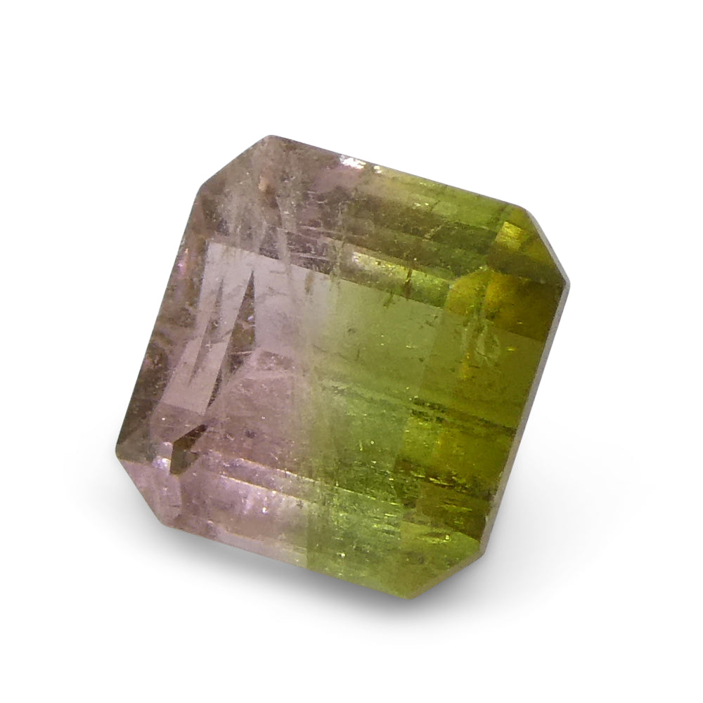 1.23ct Square Pink & Green Bi-Colour Tourmaline from Brazil - Skyjems Wholesale Gemstones