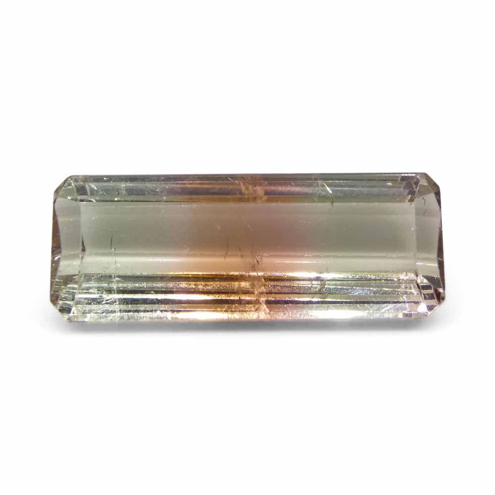 14.95ct Emerald Cut Pink & Green Bi-Colour Tourmaline from Brazil - Skyjems Wholesale Gemstones