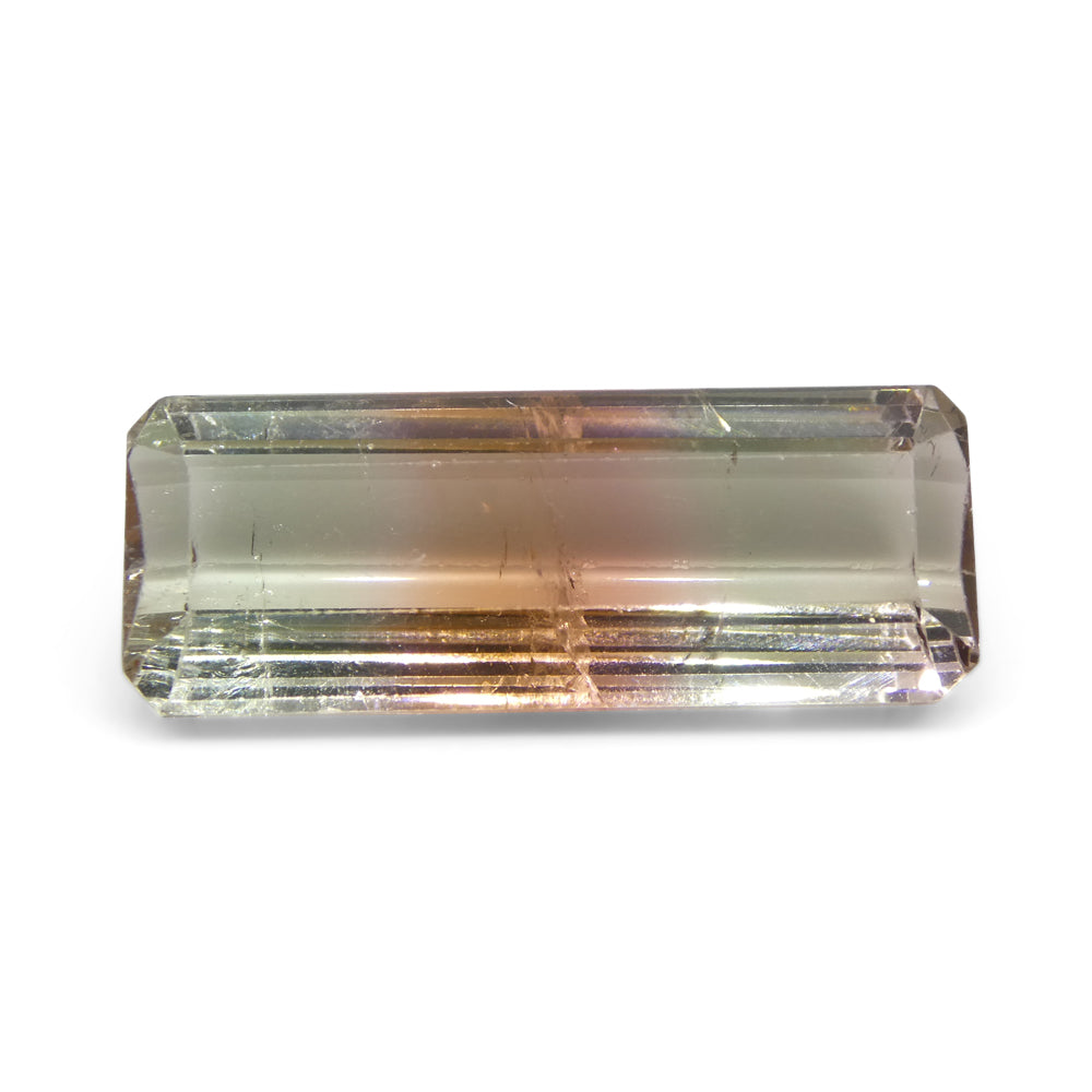 14.95ct Emerald Cut Pink & Green Bi-Colour Tourmaline from Brazil - Skyjems Wholesale Gemstones