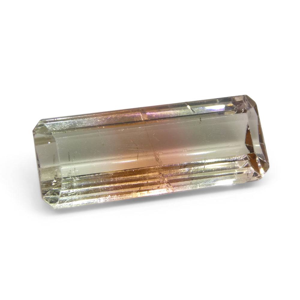 14.95ct Emerald Cut Pink & Green Bi-Colour Tourmaline from Brazil - Skyjems Wholesale Gemstones