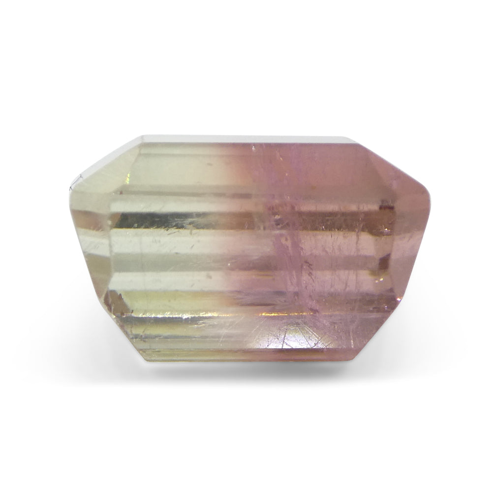 6.62ct Emerald Cut Pink & Green Bi-Colour Tourmaline from Brazil - Skyjems Wholesale Gemstones