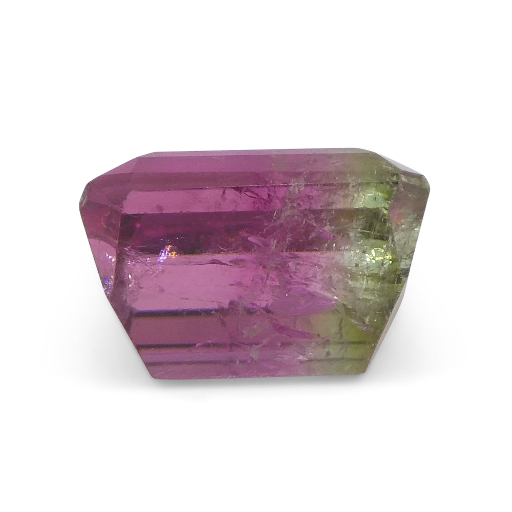 3.09ct Emerald Cut Pink & Green Bi-Colour Tourmaline from Brazil - Skyjems Wholesale Gemstones