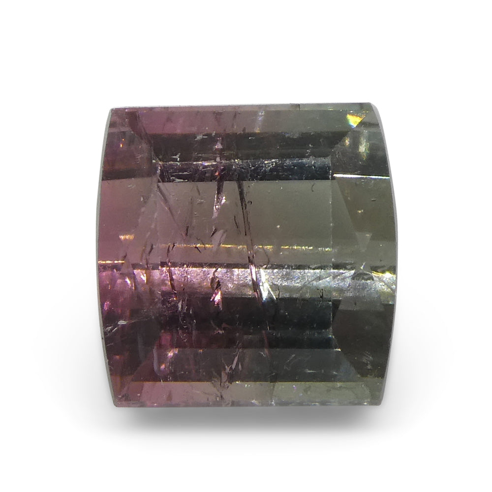 3.01ct Barrel Cut Blue & Pink Bi-Colour Tourmaline from Brazil - Skyjems Wholesale Gemstones