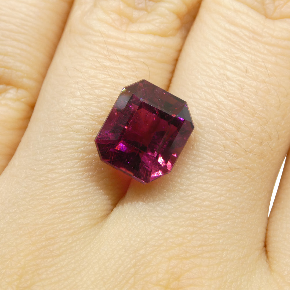 6.15ct Emerald Cut Rubellite Pink Tourmaline from Brazil - Skyjems Wholesale Gemstones