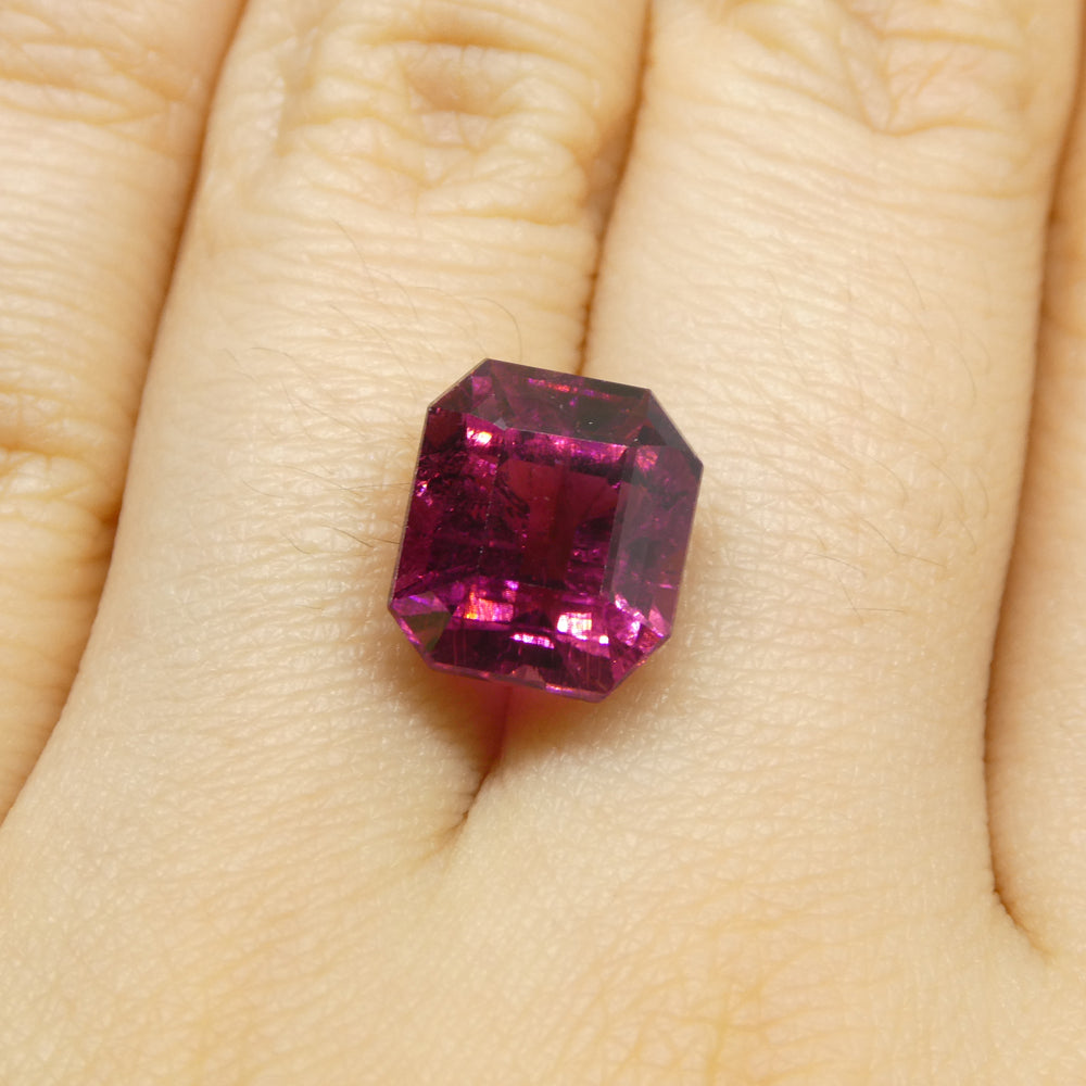 6.15ct Emerald Cut Rubellite Pink Tourmaline from Brazil - Skyjems Wholesale Gemstones