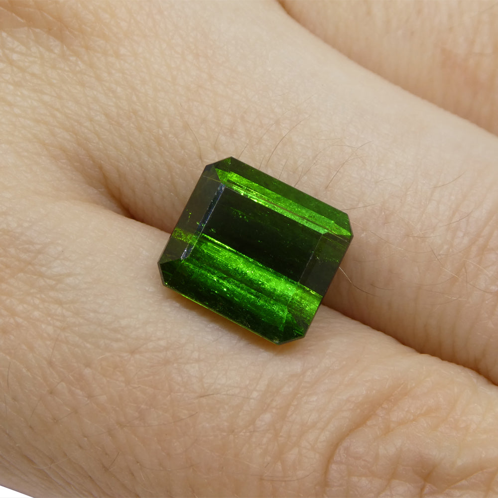 5.76ct Emerald Cut Green Tourmaline from Brazil - Skyjems Wholesale Gemstones