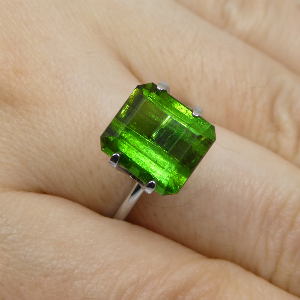 5.76ct Emerald Cut Green Tourmaline from Brazil - Skyjems Wholesale Gemstones