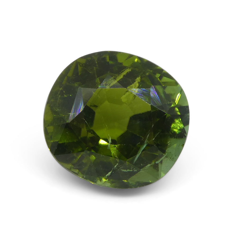 4.92ct Brazilian Green Cushion Tourmaline, brilliant-cut gemstone from SkyJems' premium colored stone collection