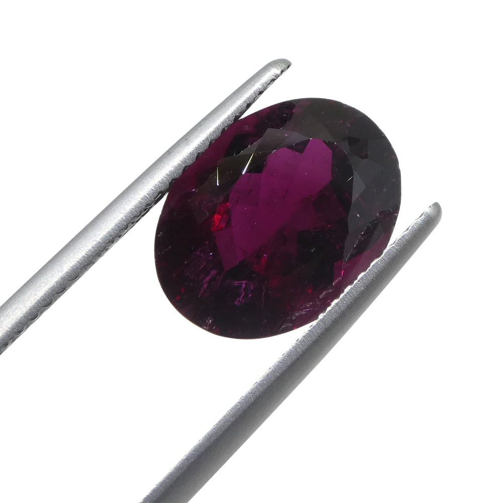 4.67ct Oval Red Rubellite Tourmaline from Brazil - Skyjems Wholesale Gemstones