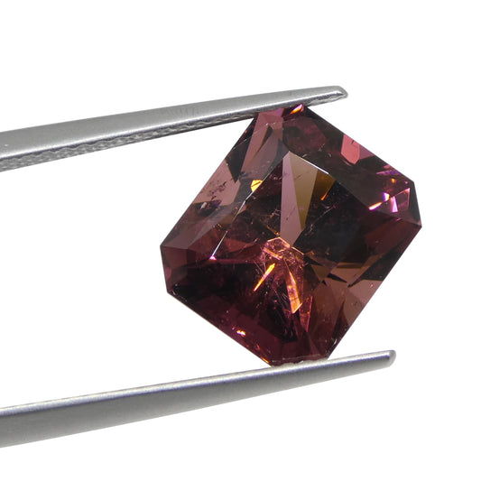 Tourmaline 5.24 cts 11.06 x 9.52 x 7.40 Emerald Cut purplish Pink  $2360