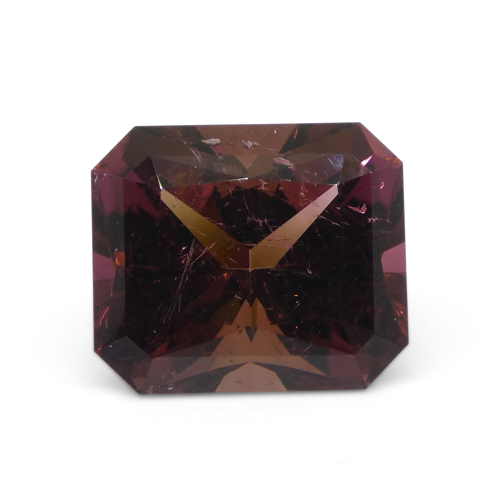 5.24ct Emerald Cut purplish Pink Tourmaline from Brazil - Skyjems Wholesale Gemstones