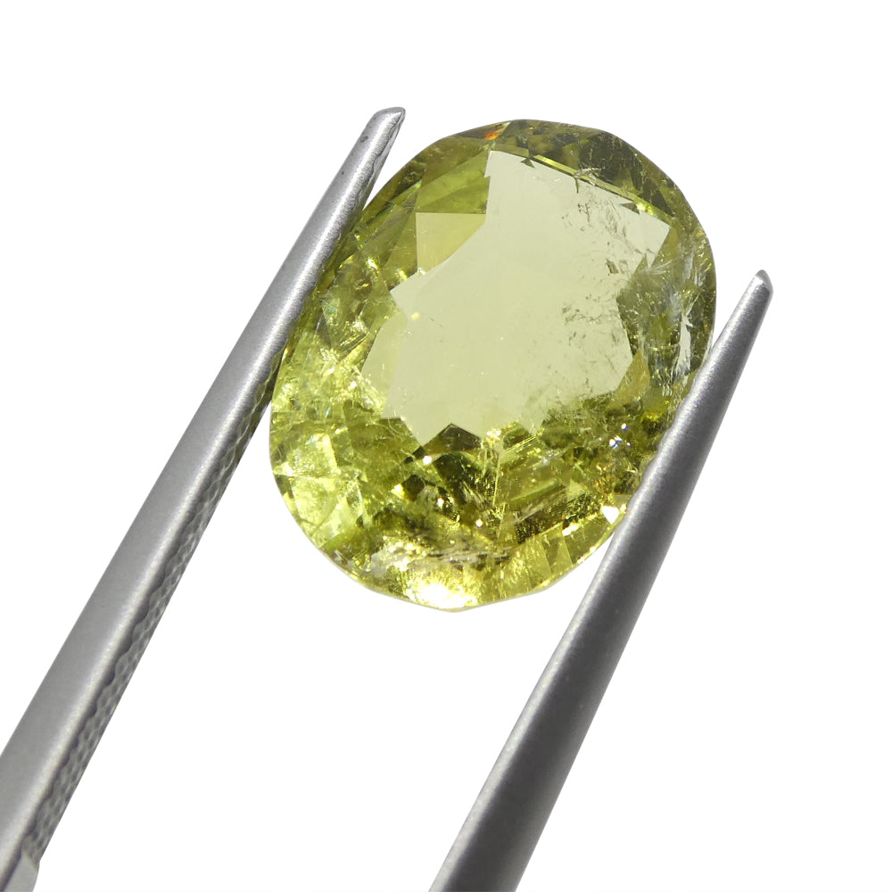 5.45ct Oval Yellow Tourmaline from Brazil - Skyjems Wholesale Gemstones