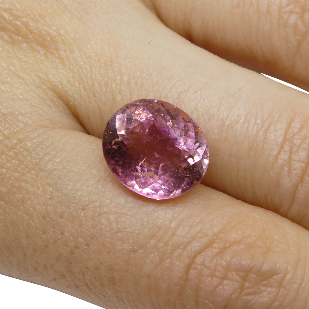6.63ct Oval Pink Tourmaline from Brazil - Skyjems Wholesale Gemstones