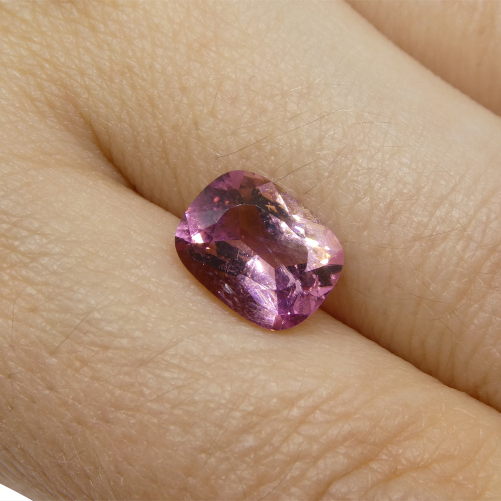 2.26ct Cushion Pink Tourmaline from Brazil - Skyjems Wholesale Gemstones