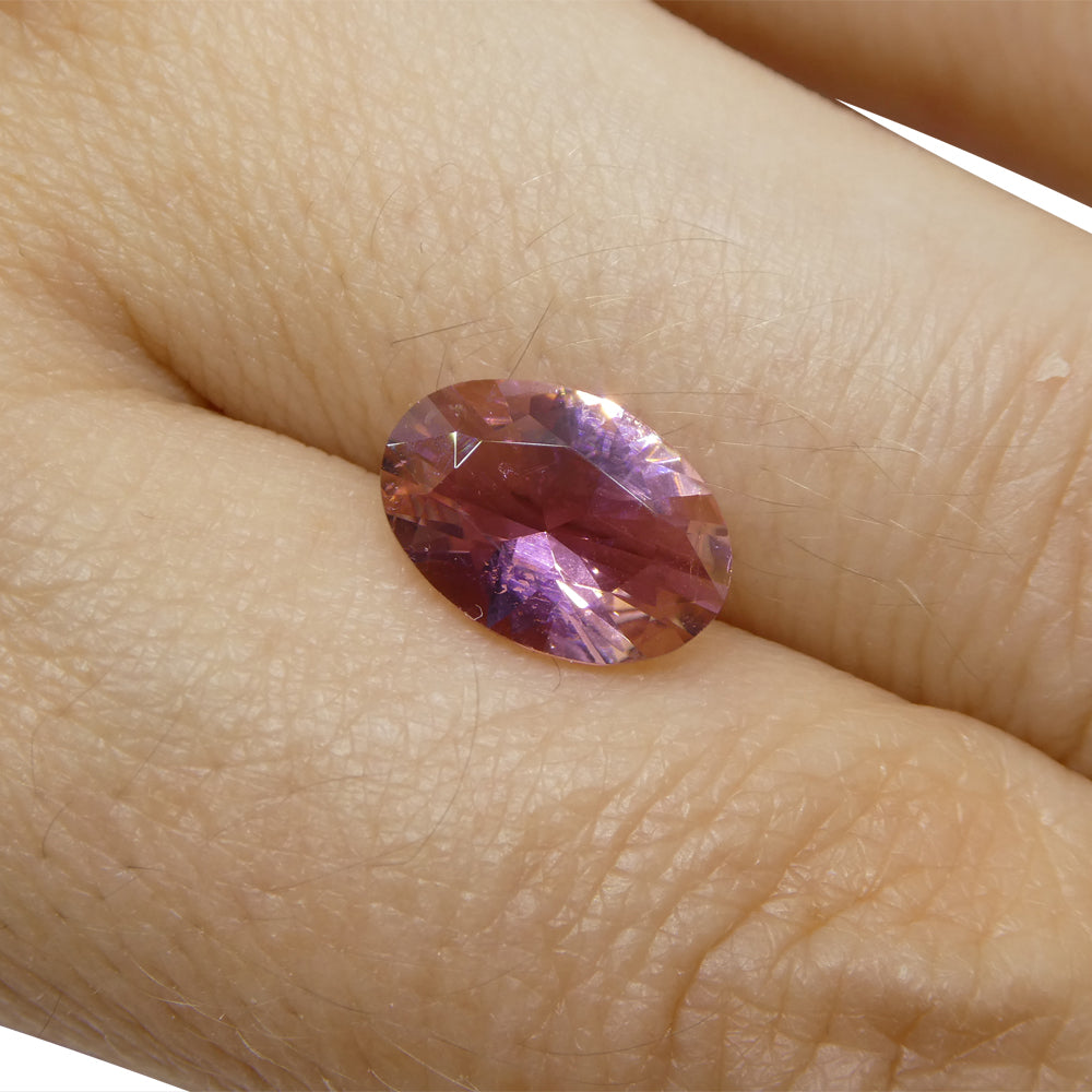 1.94ct Brazilian Pink Oval Tourmaline, Modified Brilliant Cut, premium single stone from SkyJems Canadian gemstone collection