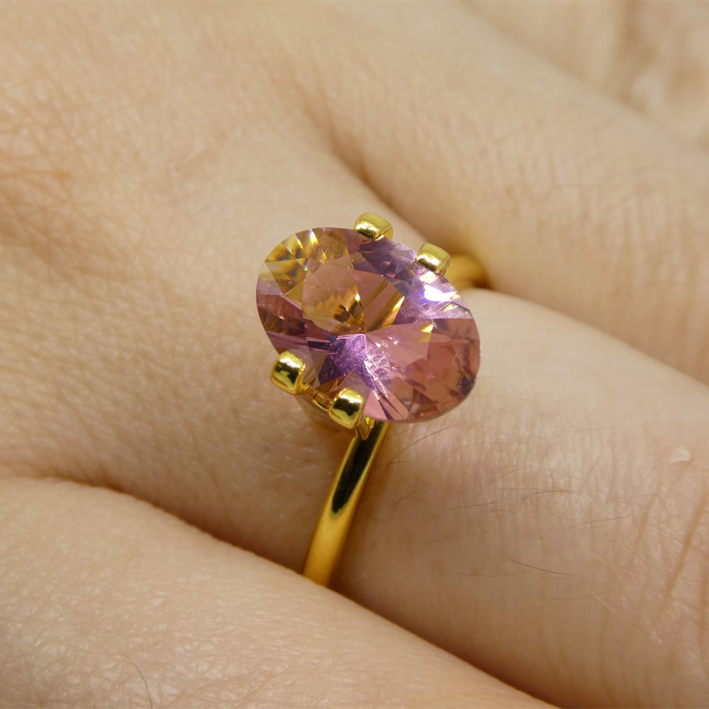1.94ct Brazilian Pink Oval Tourmaline, Modified Brilliant Cut, premium single stone from SkyJems Canadian gemstone collection
