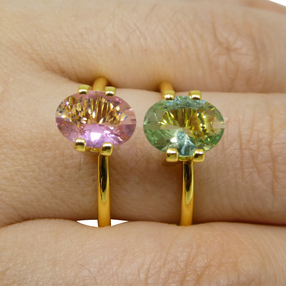 2.7ct Brazilian Pink and Green Oval Tourmaline Matched Pair from SkyJems Rare Gemstones Collection