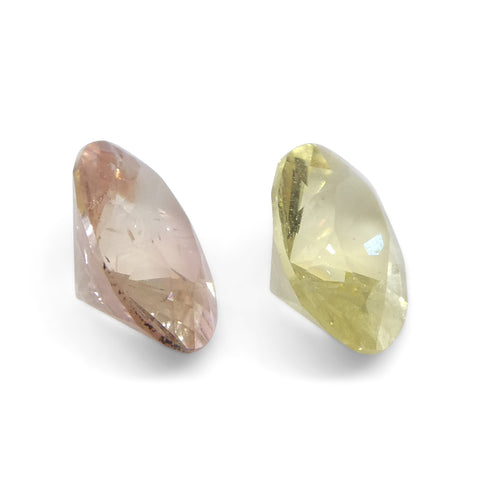 1.32ct Pair Oval Yellow/Pink Tourmaline from Brazil