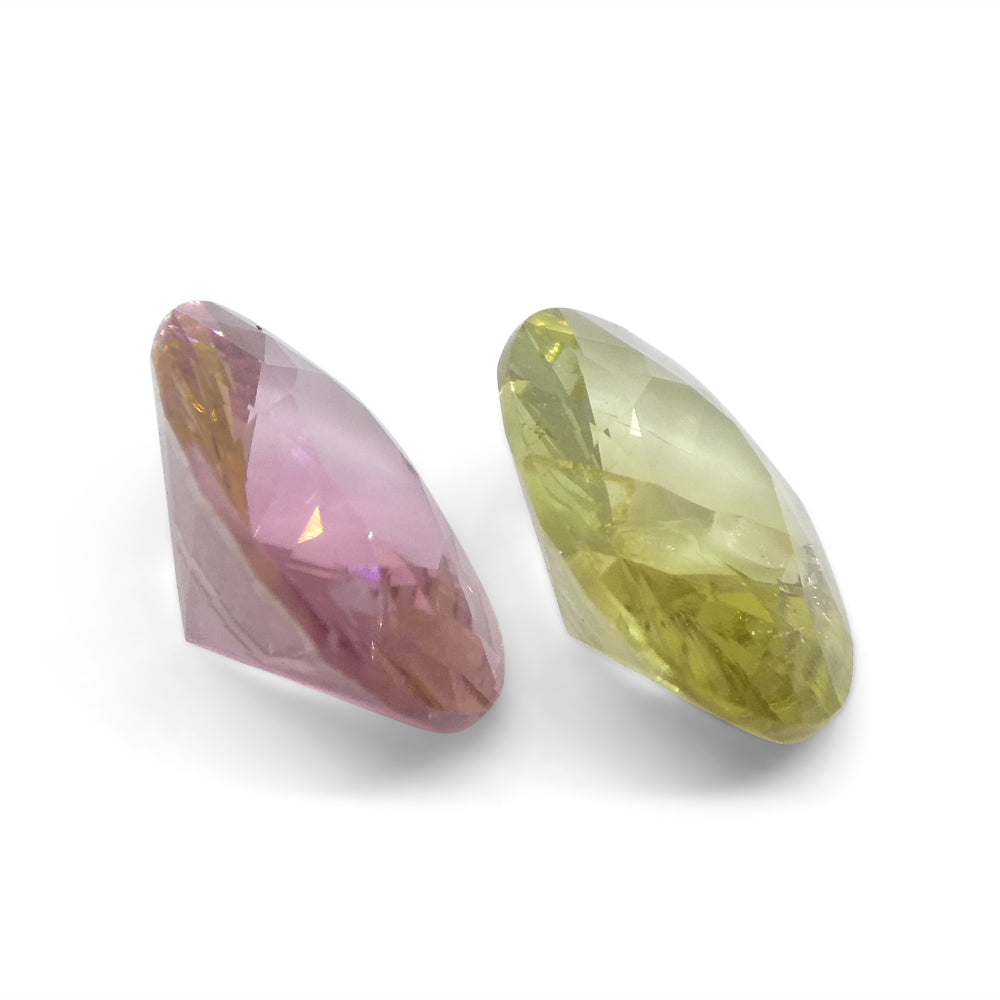 3.32ct Pair Oval Pink/ Yellow Tourmaline from Brazil - Skyjems Wholesale Gemstones