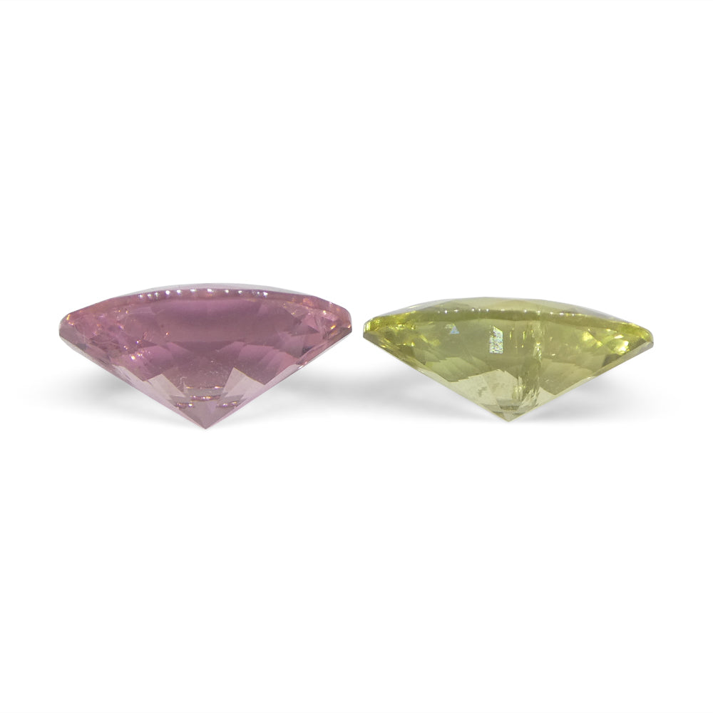 3.32ct Pair Oval Pink/ Yellow Tourmaline from Brazil - Skyjems Wholesale Gemstones