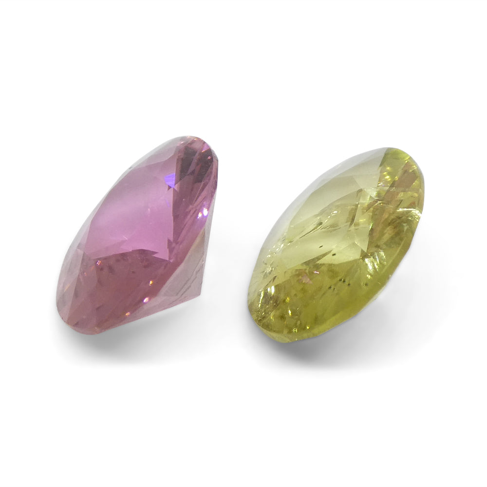 3.32ct Pair Oval Pink/ Yellow Tourmaline from Brazil - Skyjems Wholesale Gemstones