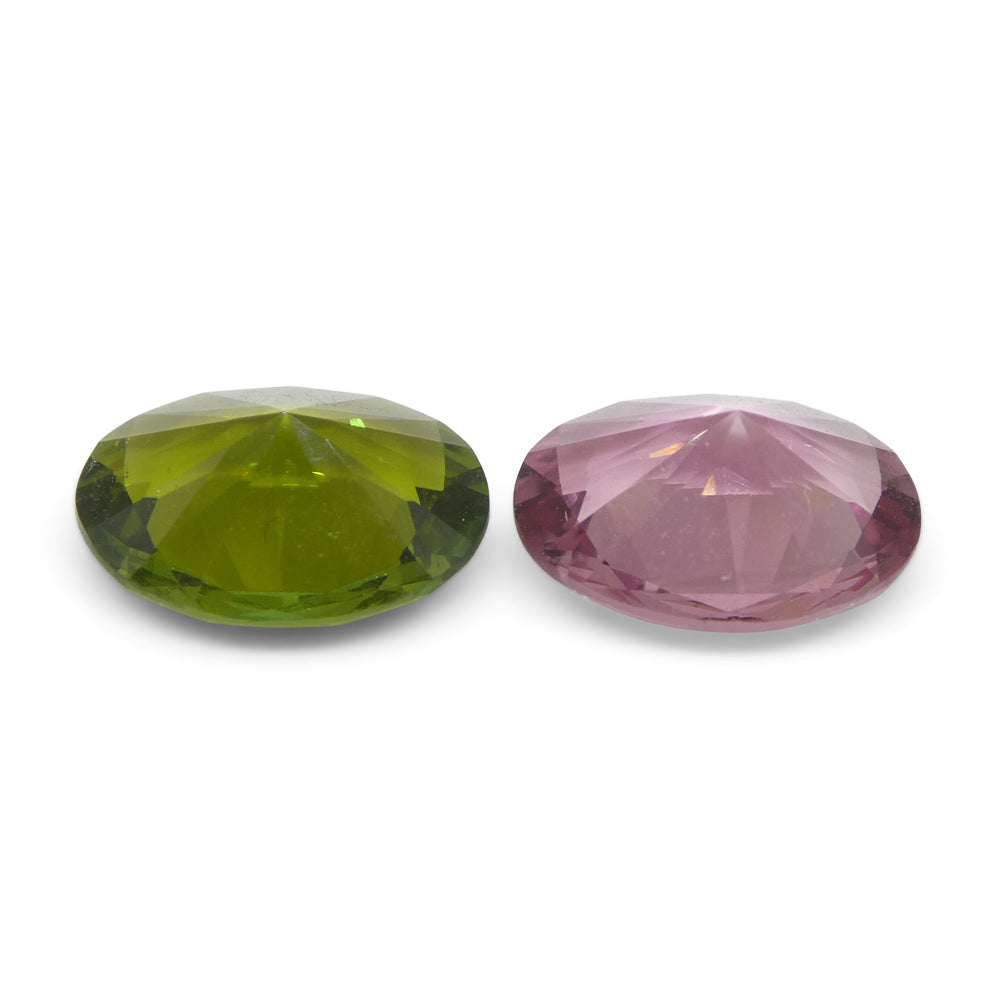 2.49ct Pair Oval Pink/Green Tourmaline from Brazil - Skyjems Wholesale Gemstones