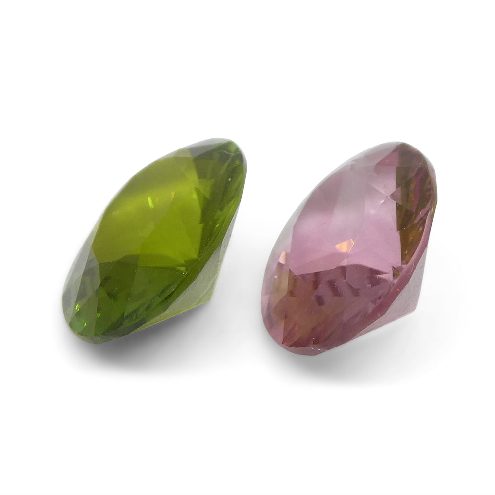 2.49ct Pair Oval Pink/Green Tourmaline from Brazil - Skyjems Wholesale Gemstones