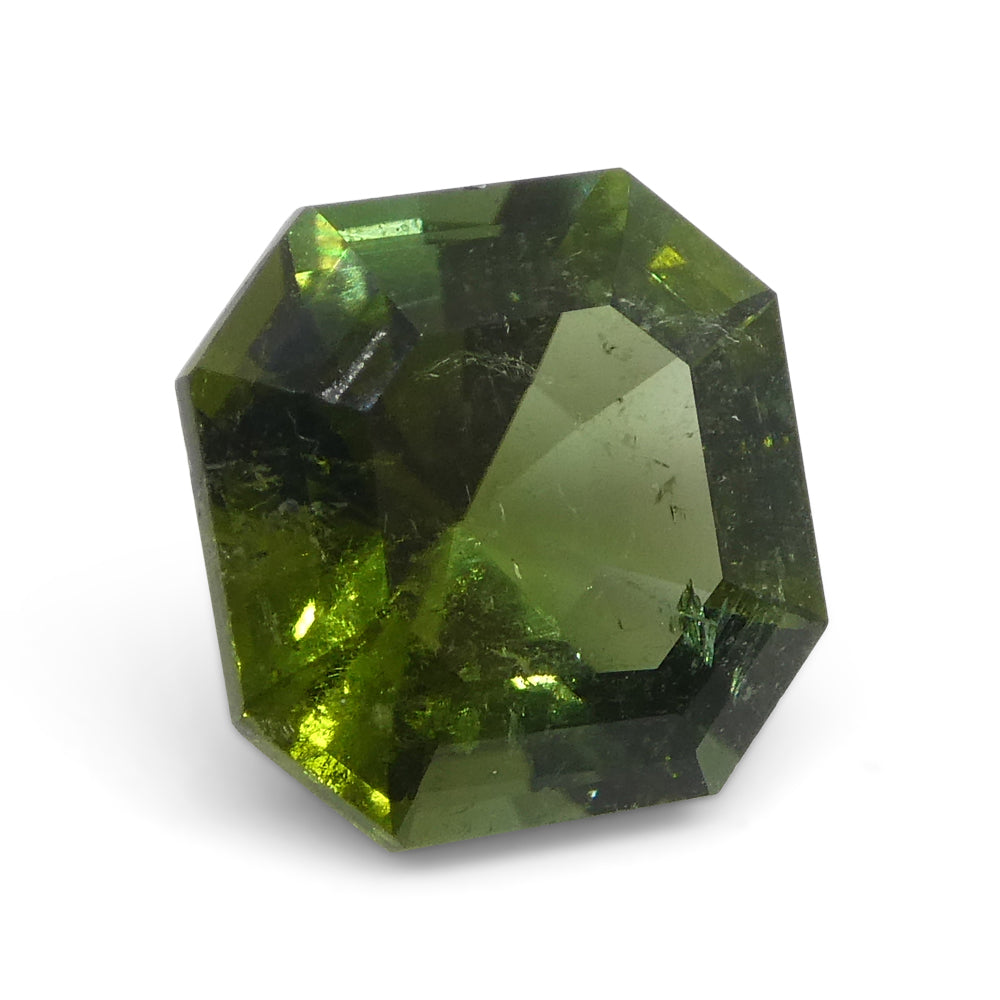 1.76ct Brazilian Green Tourmaline Asscher Cut Gemstone by SkyJems, Rare Octagonal Step-Cut Green Gem