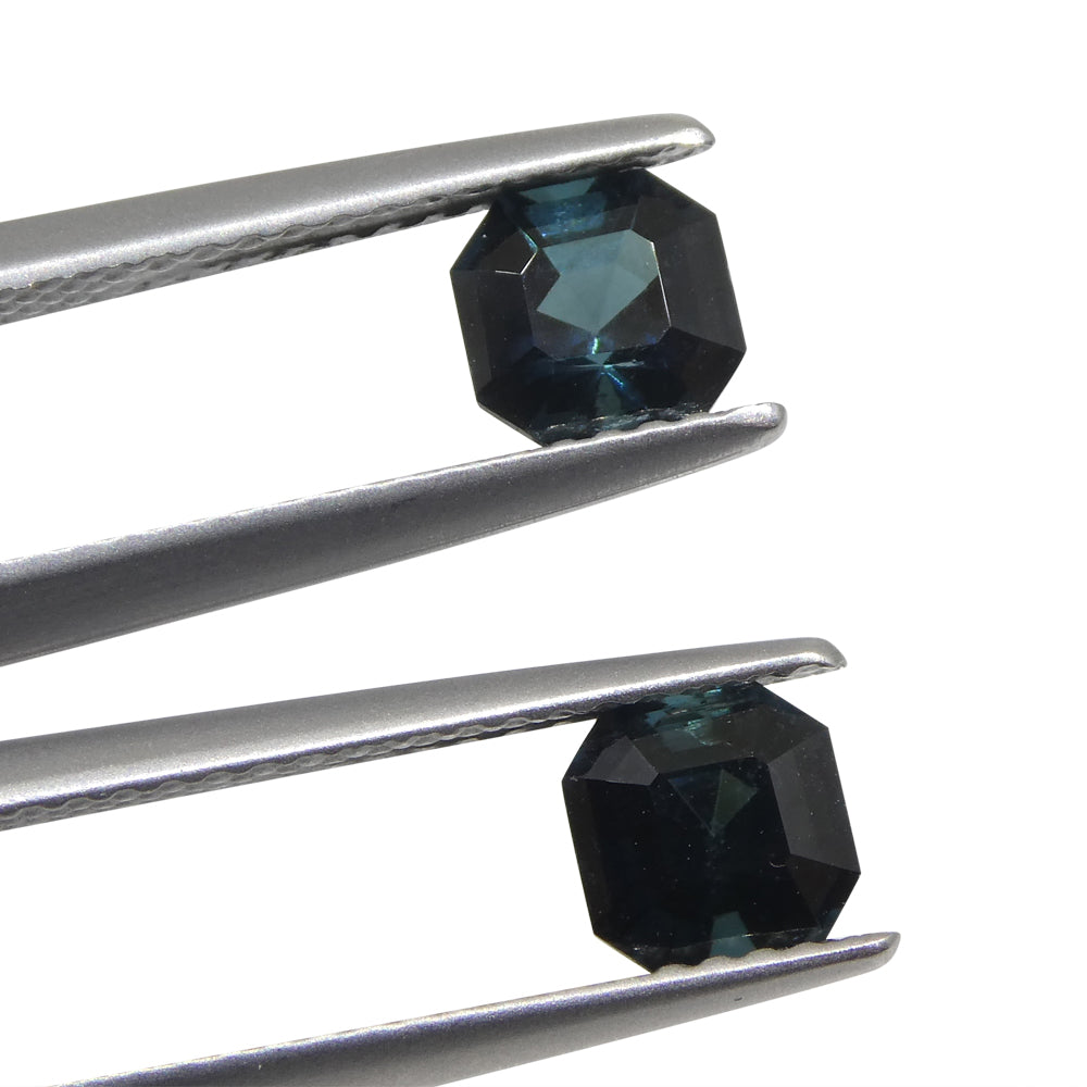 1.44ct Pair Asscher Blue Tourmaline from Brazil - Skyjems Wholesale Gemstones