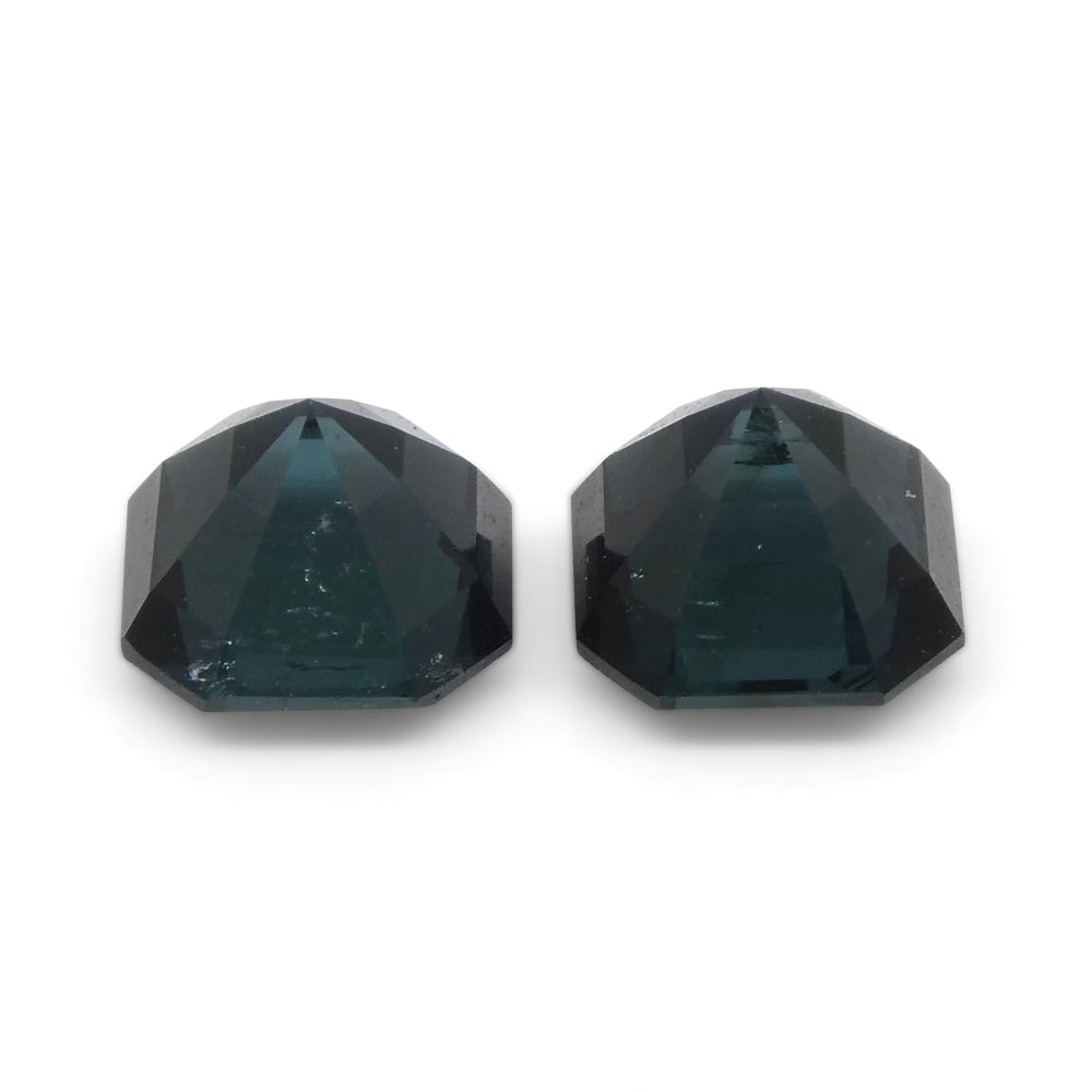 1.44ct Pair Asscher Blue Tourmaline from Brazil - Skyjems Wholesale Gemstones