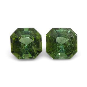 0.8ct Pair Asscher Green Tourmaline from Brazil - Skyjems Wholesale Gemstones