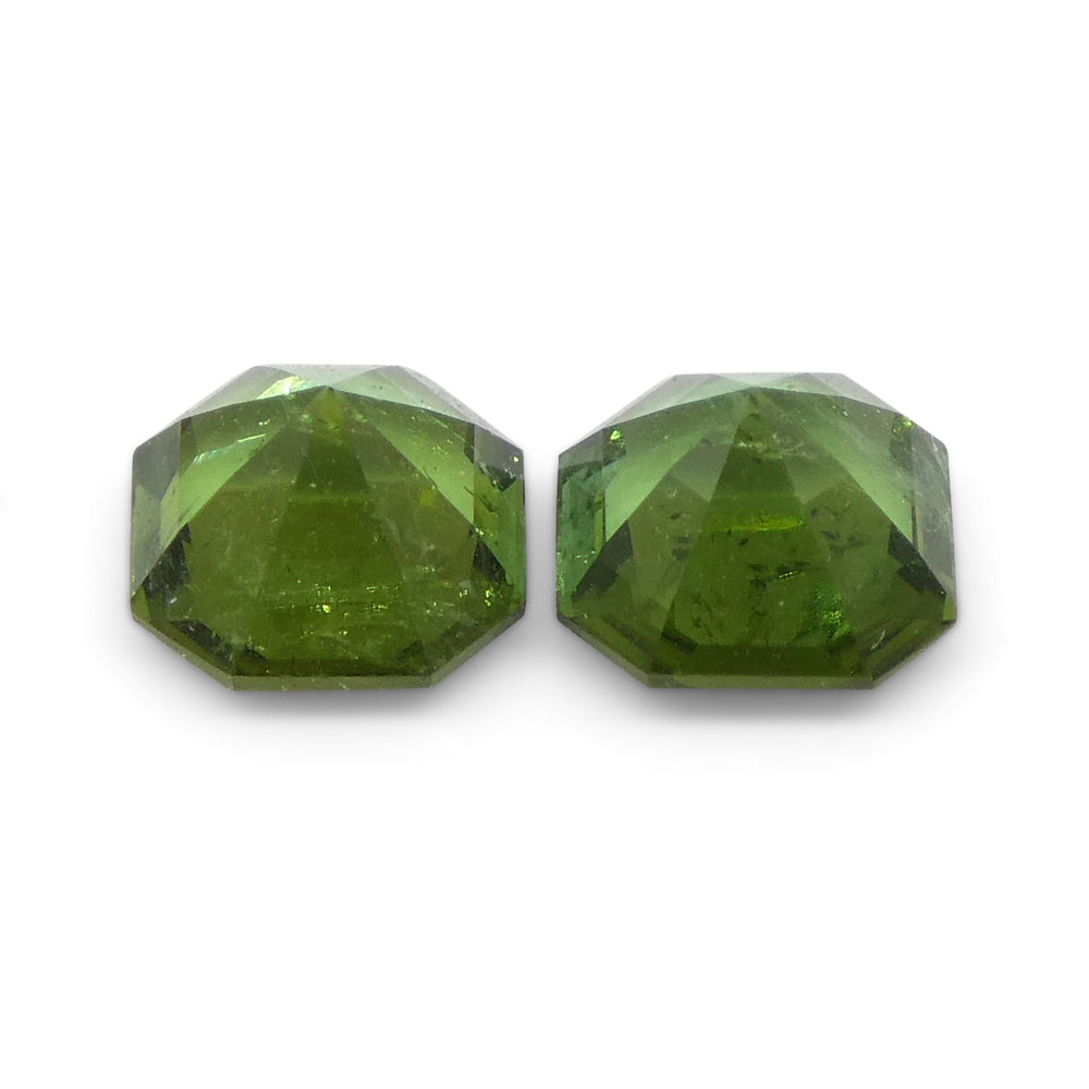 0.8ct Pair Asscher Green Tourmaline from Brazil - Skyjems Wholesale Gemstones