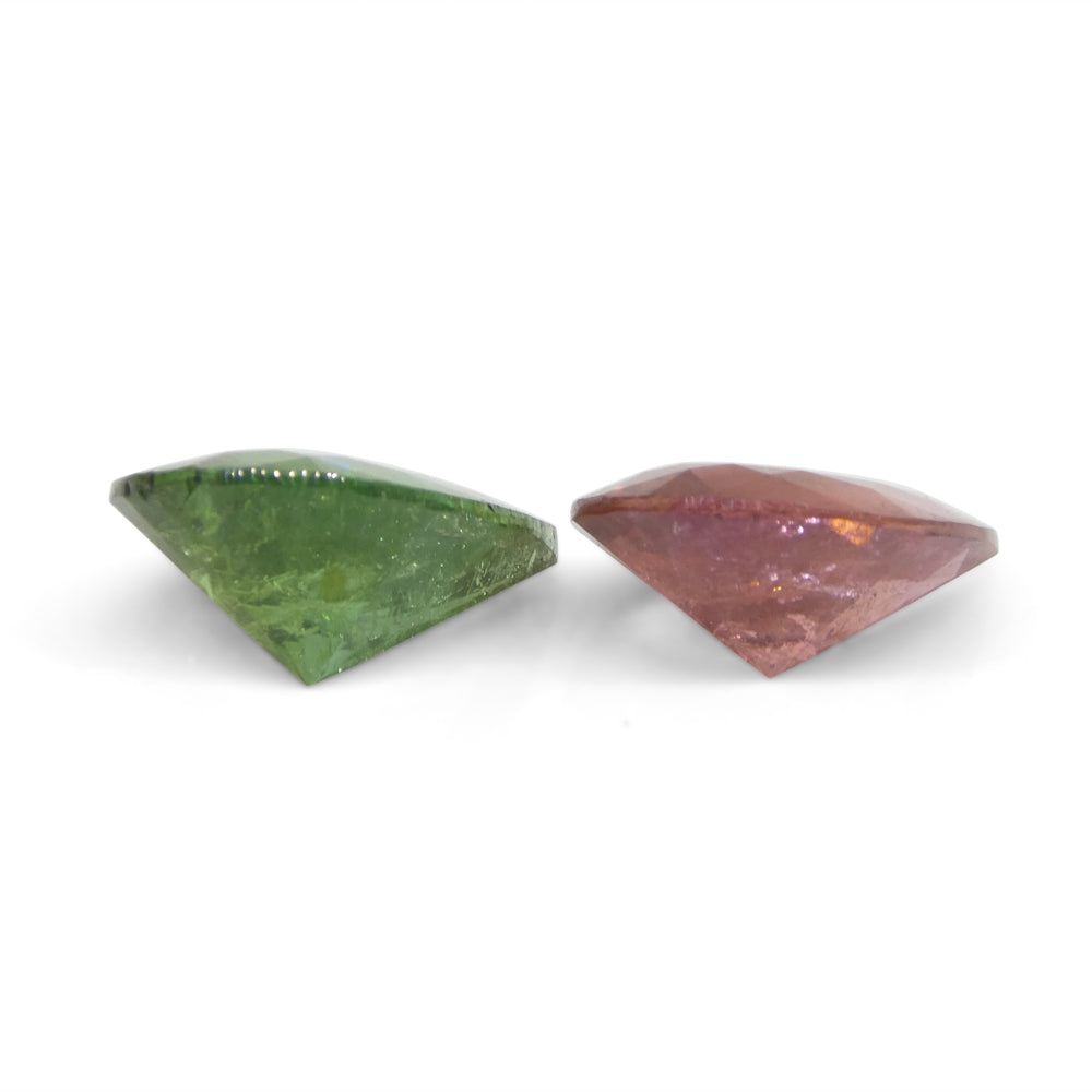 6.34ct Pair Pear Pink/Green Tourmaline from Brazil - Skyjems Wholesale Gemstones