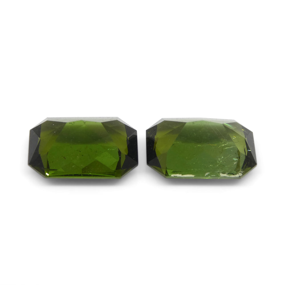 6.31ct Pair Scissor Cut/Octagonal Green Tourmaline from Brazil - Skyjems Wholesale Gemstones