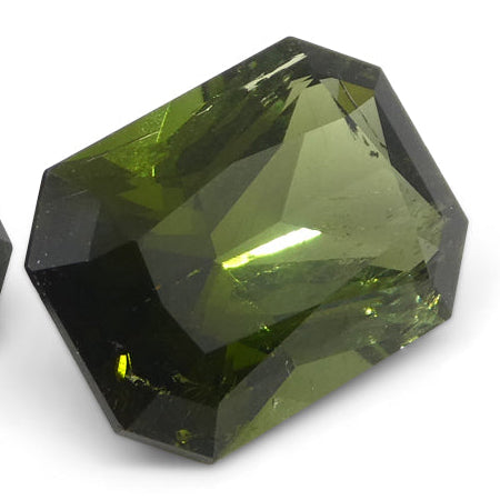 6.31ct Pair Scissor Cut/Octagonal Green Tourmaline from Brazil - Skyjems Wholesale Gemstones