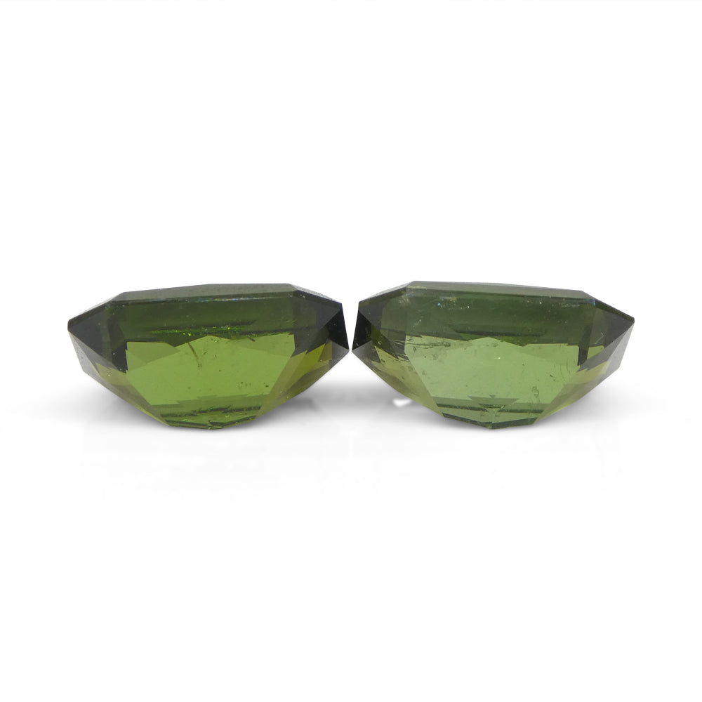 6.31ct Pair Scissor Cut/Octagonal Green Tourmaline from Brazil - Skyjems Wholesale Gemstones