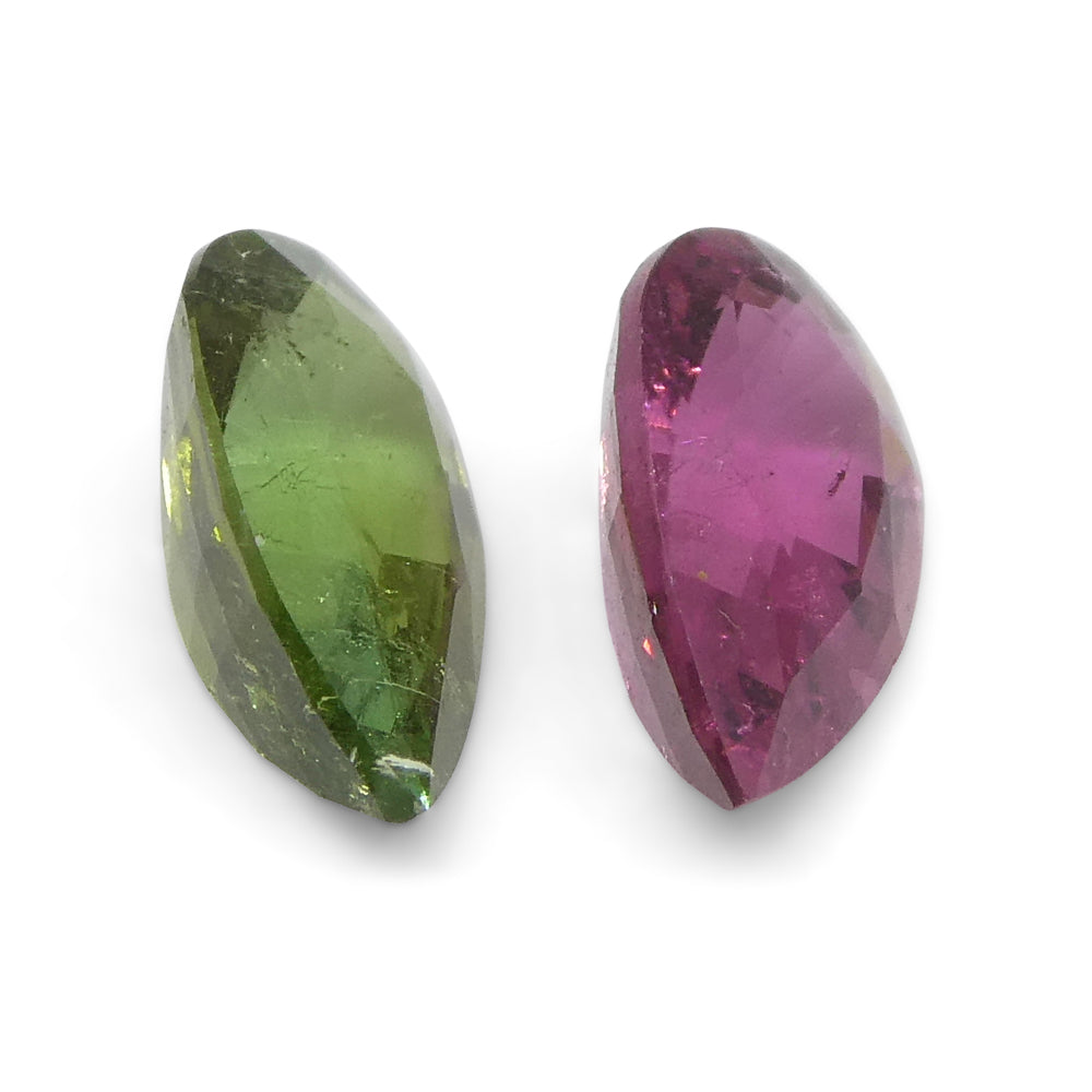 1.18ct Pair Pear Pink/Green Tourmaline from Brazil - Skyjems Wholesale Gemstones