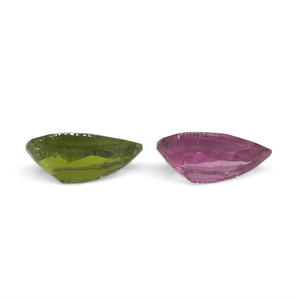 1.18ct Pair Pear Pink/Green Tourmaline from Brazil - Skyjems Wholesale Gemstones