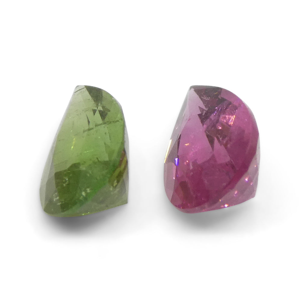 1.18ct Pair Pear Pink/Green Tourmaline from Brazil - Skyjems Wholesale Gemstones