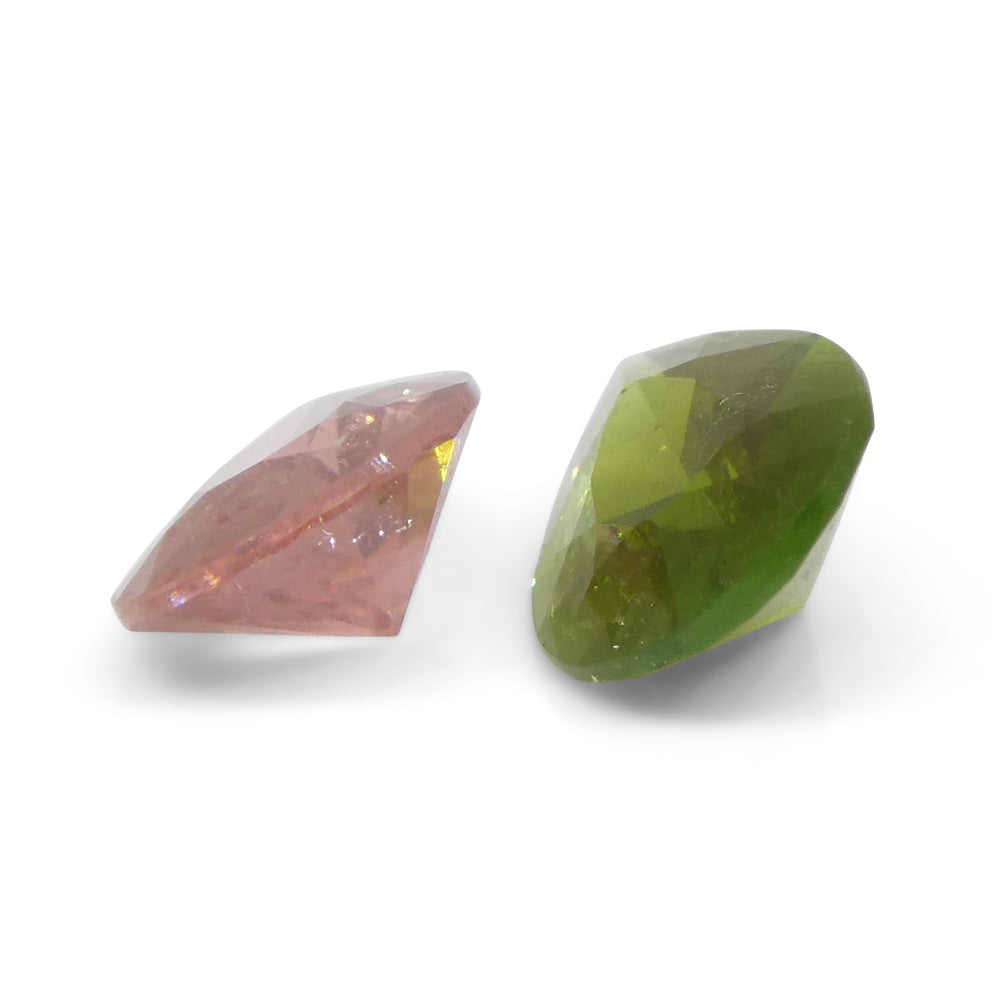 2.53ct Pair Pear Pink/Green Tourmaline from Brazil - Skyjems Wholesale Gemstones