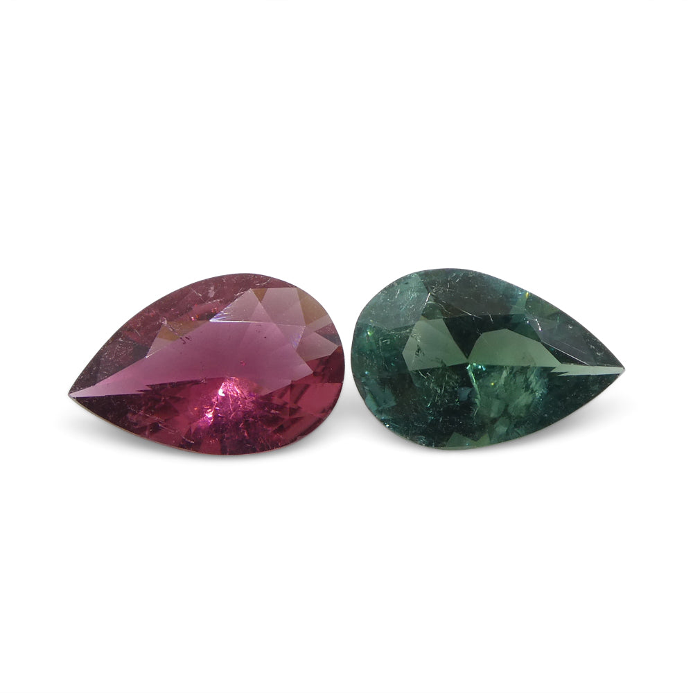 2.5ct Pair Pear Pink/Blue Tourmaline from Brazil - Skyjems Wholesale Gemstones