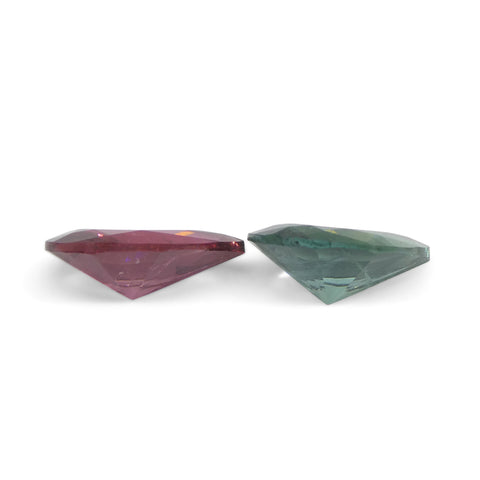 2.5ct Pair Pear Pink/Blue Tourmaline from Brazil